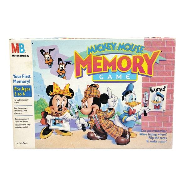 Disney Mickey Mouse Memory Game Milton Bradley 1990 Complete Ages 3+ Minnie VTG - Picture 1 of 5